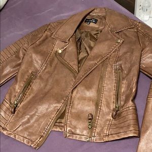 Imitation leather jacket